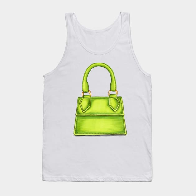 Green Cute Bag Tank Top by Svetlana Pelin